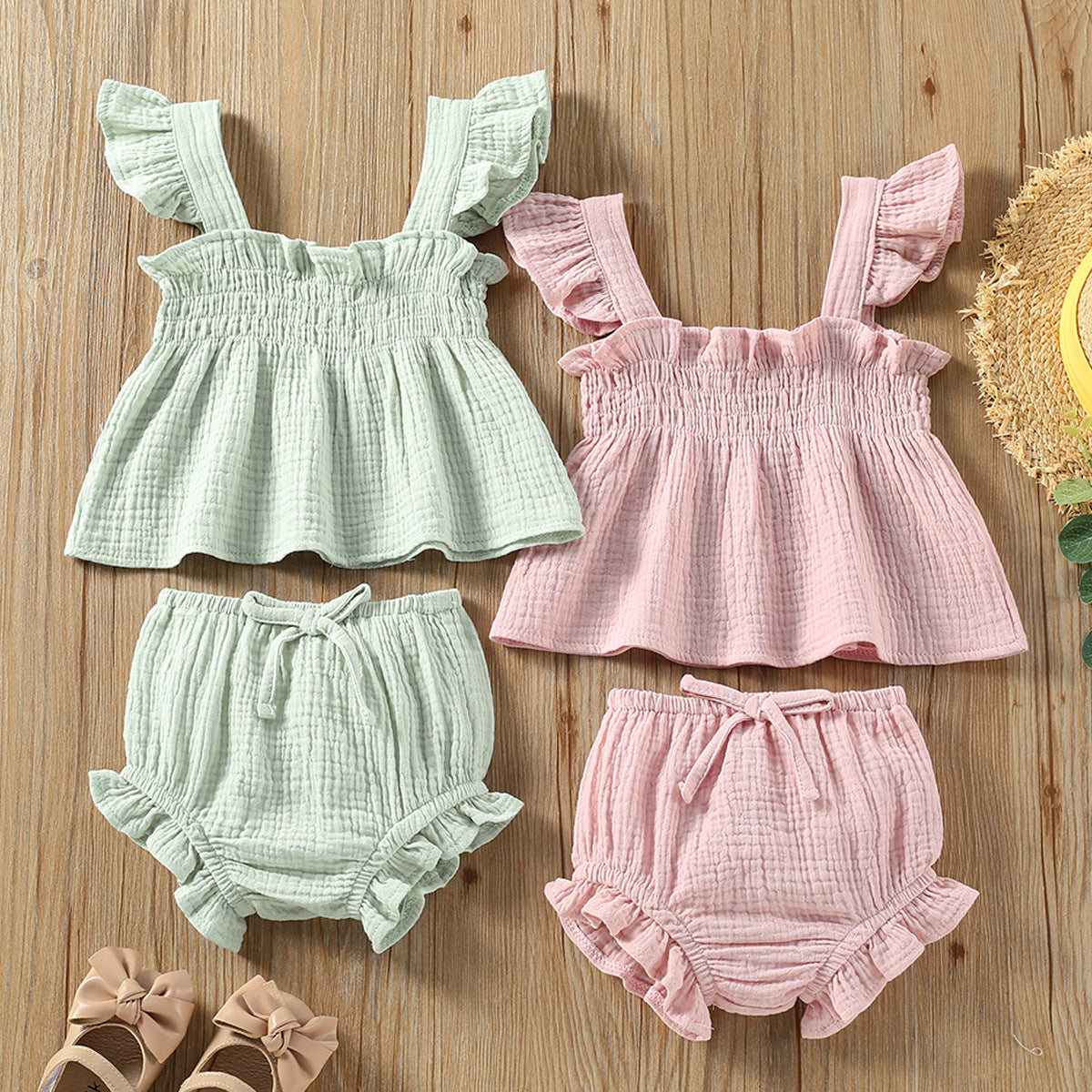 Girls’ Sling Top & Shorts Summer Set