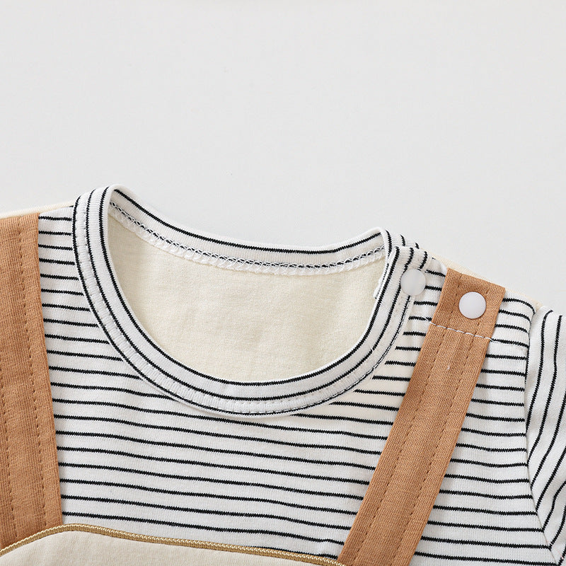 Bear Print Short-Sleeve Baby Romper