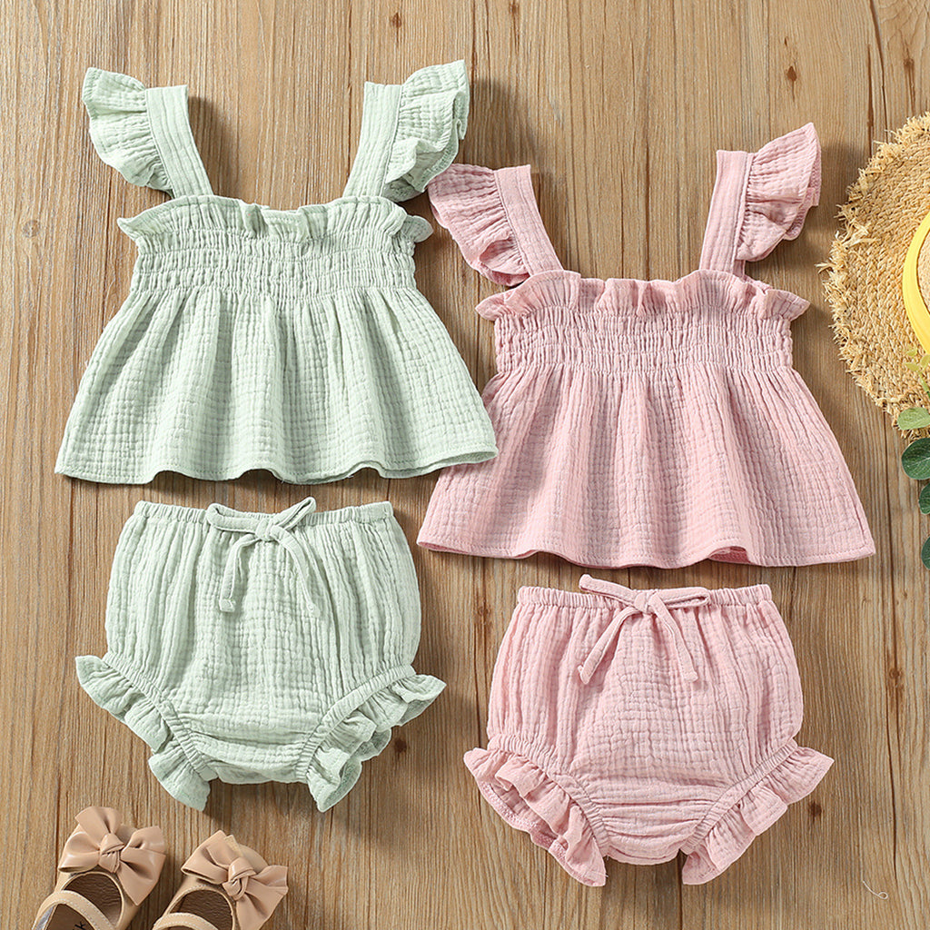 Girls’ Sling Top & Shorts Summer Set