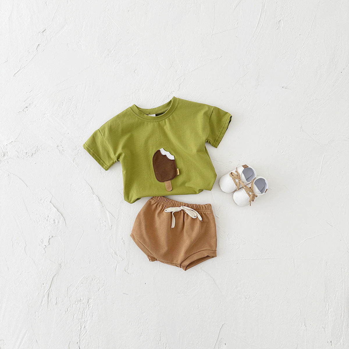 Girls’ Ice Cream Patch Tee & Shorts Outfit