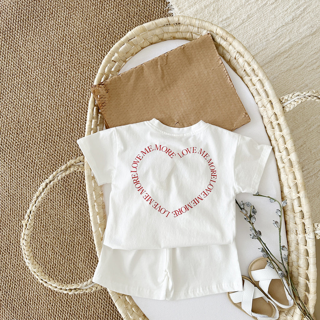 Heart Print Two-Piece Baby Outfit
