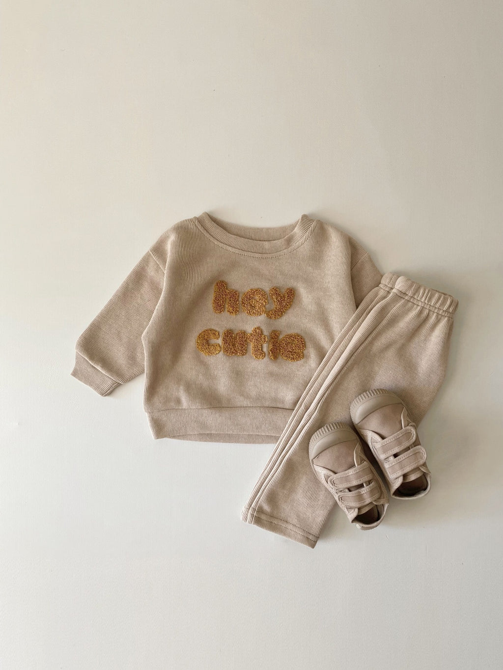 Alphabet Embroidered Two-Piece Baby Outfit