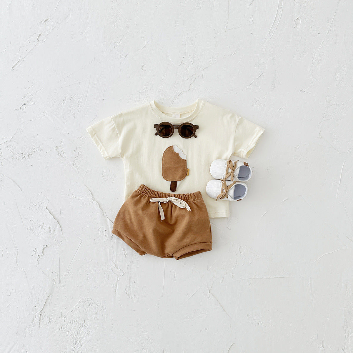 Girls’ Ice Cream Patch Tee & Shorts Outfit