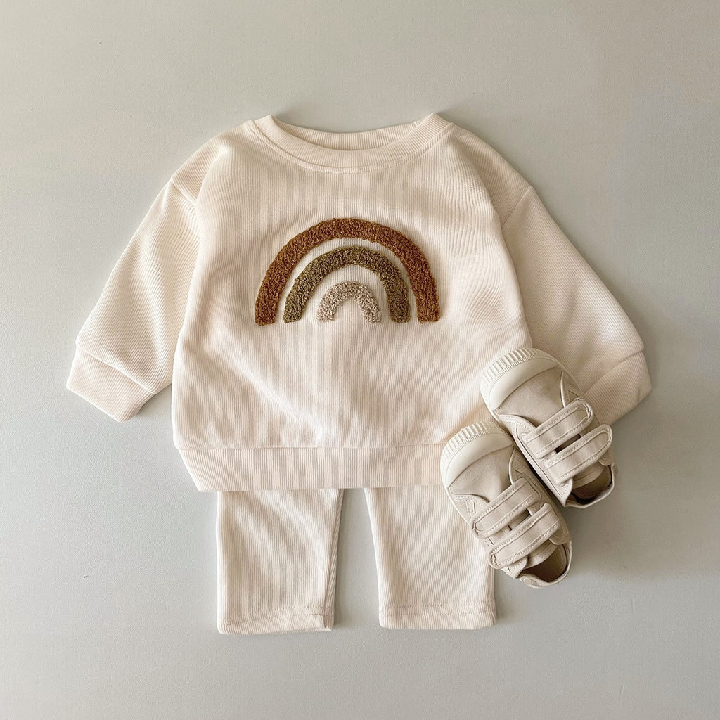 Alphabet Embroidered Two-Piece Baby Outfit
