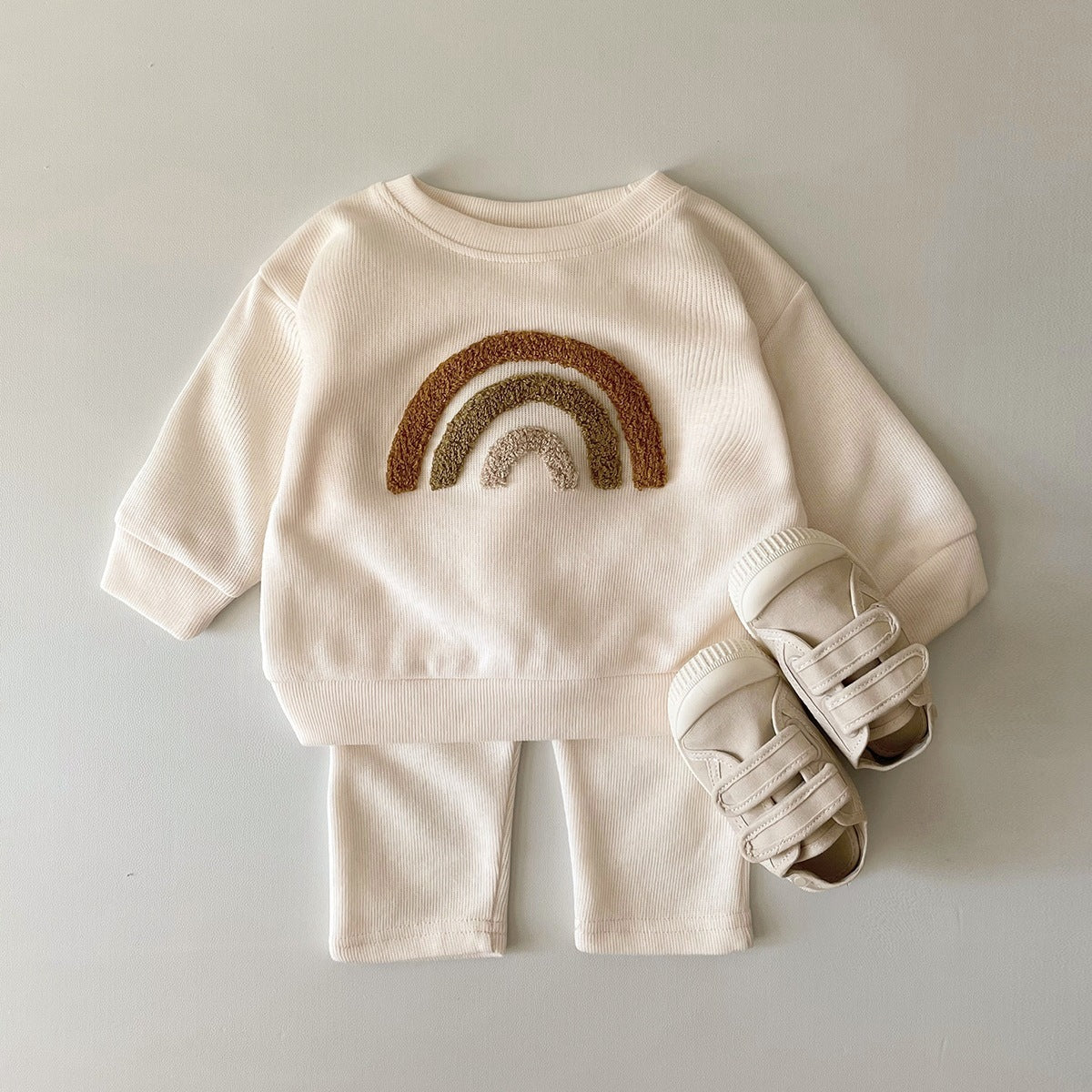 Alphabet Embroidered Two-Piece Baby Outfit