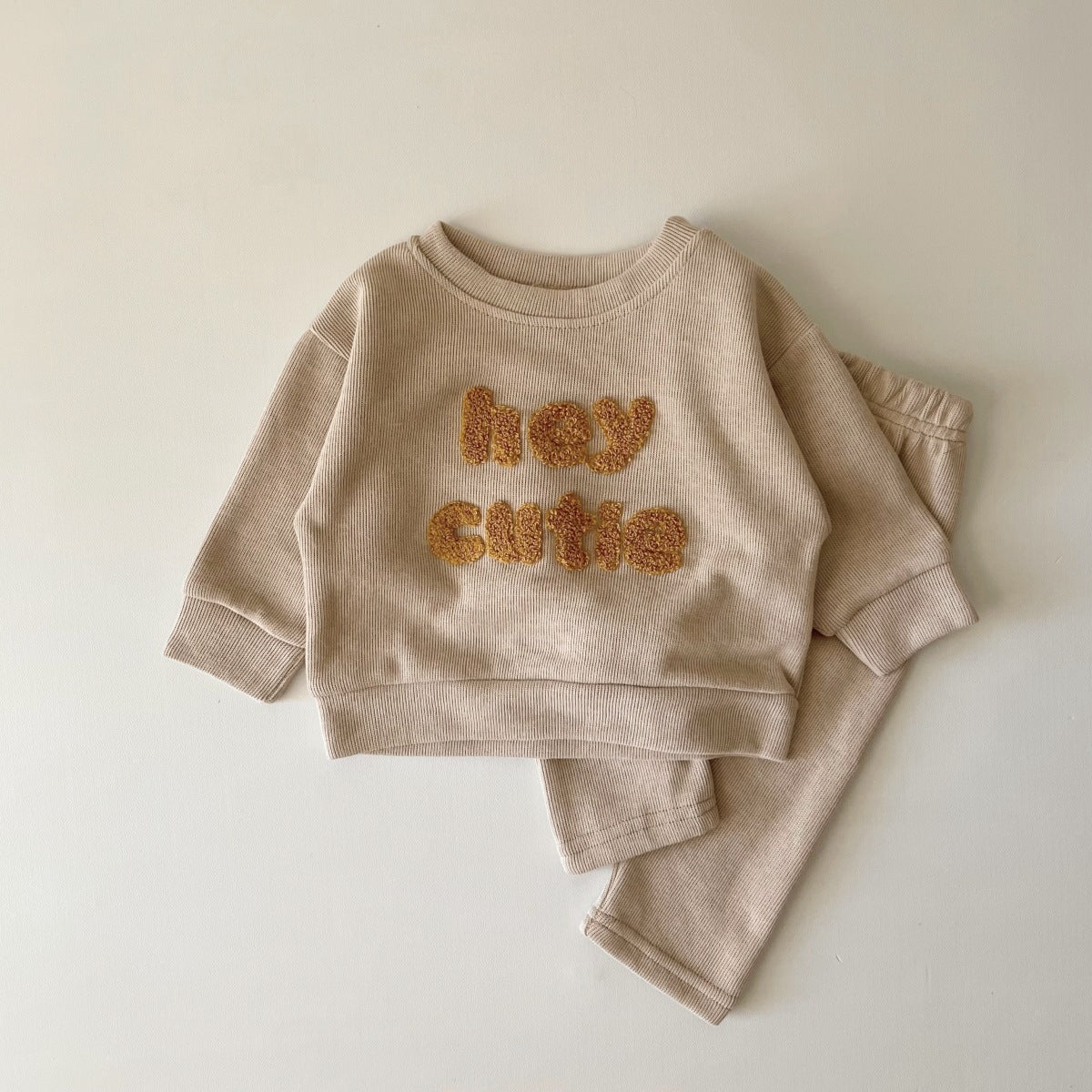 Alphabet Embroidered Two-Piece Baby Outfit