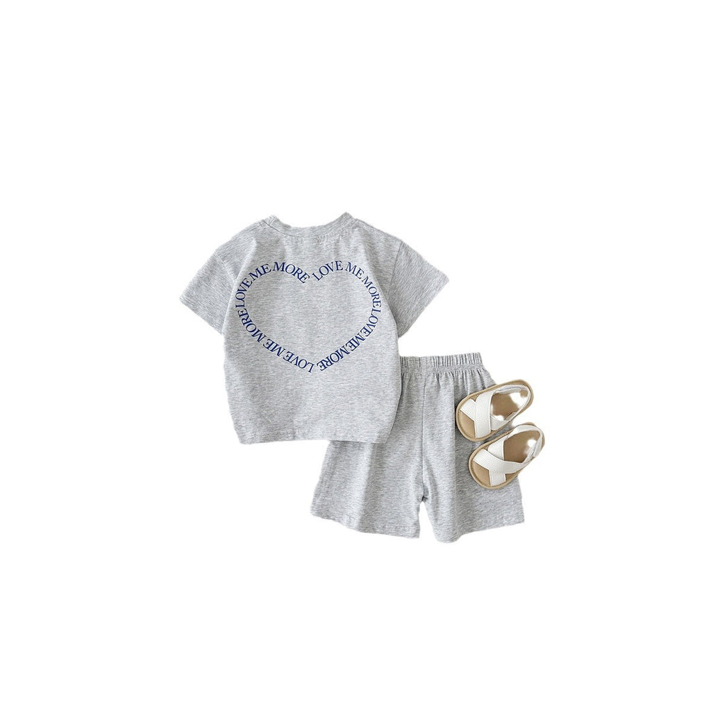 Heart Print Two-Piece Baby Outfit
