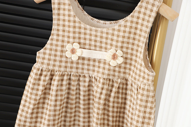 Long-Sleeve Baby Dress Set – Round Neck Design