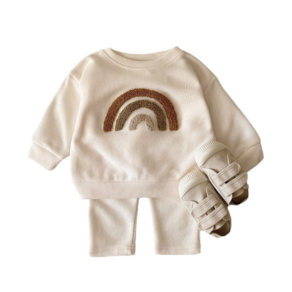 Alphabet Embroidered Two-Piece Baby Outfit