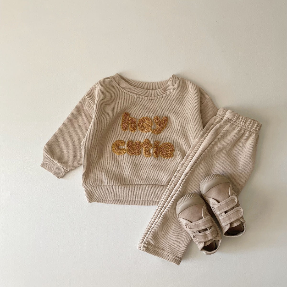 Alphabet Embroidered Two-Piece Baby Outfit