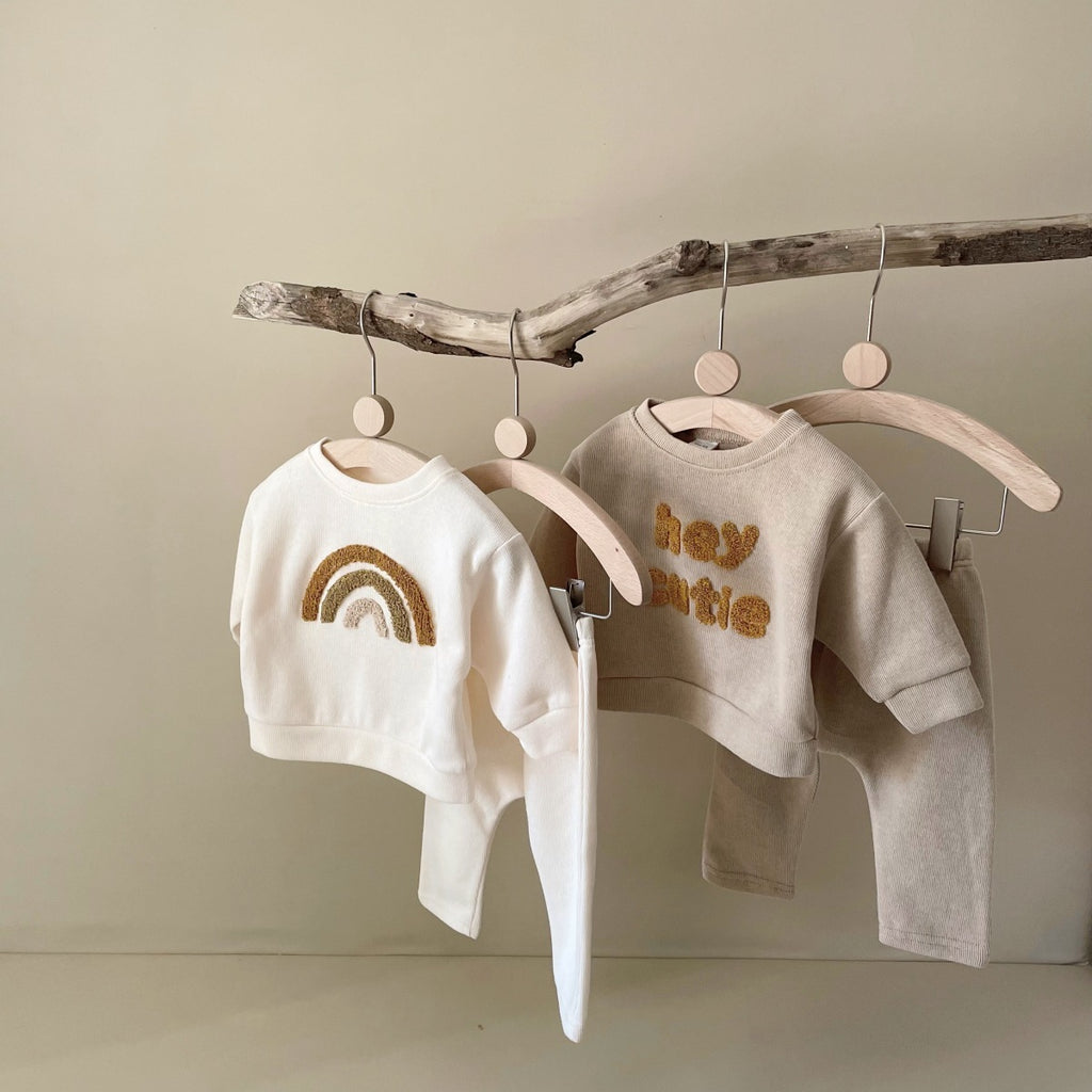 Alphabet Embroidered Two-Piece Baby Outfit