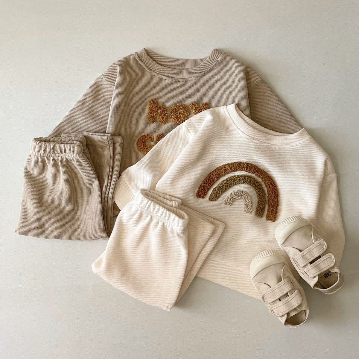 Alphabet Embroidered Two-Piece Baby Outfit