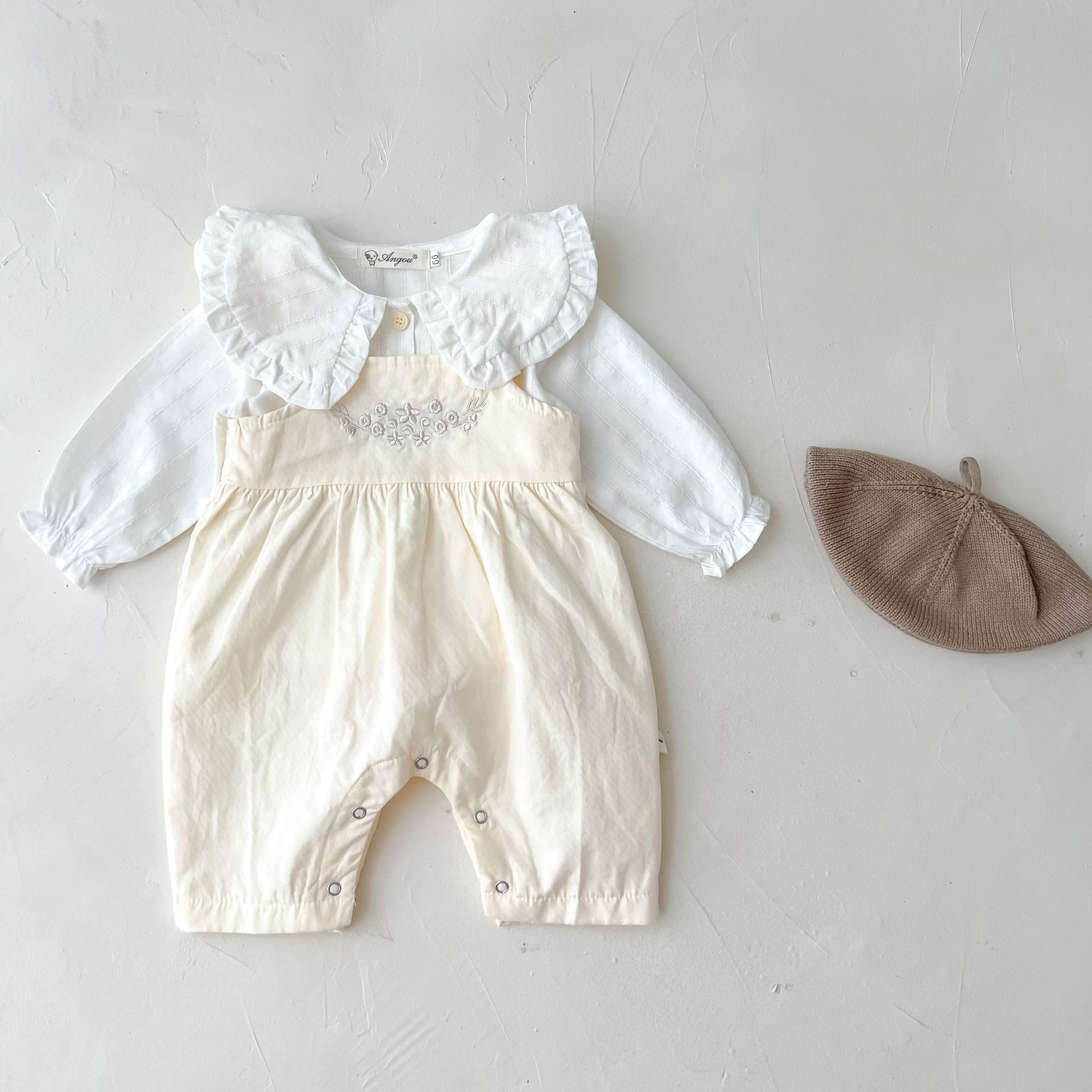Adjustable Suspender Romper – Baby Girl